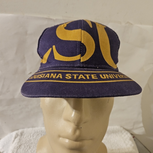 NOS lsu Louisiana state university BIG LOGO SNAPBACK HAT VINTAGE GLOBAL CAP NCAA - Picture 1 of 6